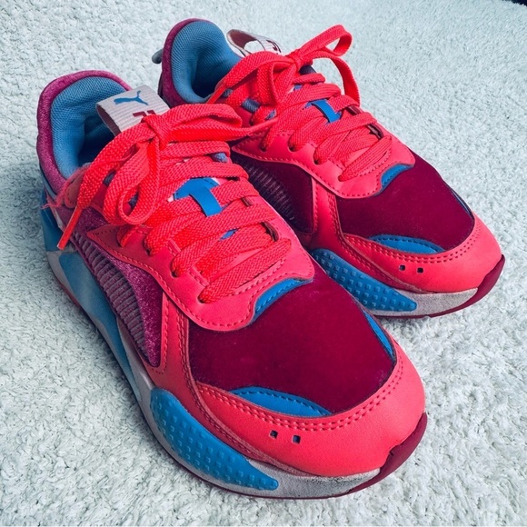 Puma RS-X heart embroidered Valentines limited edition running shoes pink velour - Picture 12 of 14